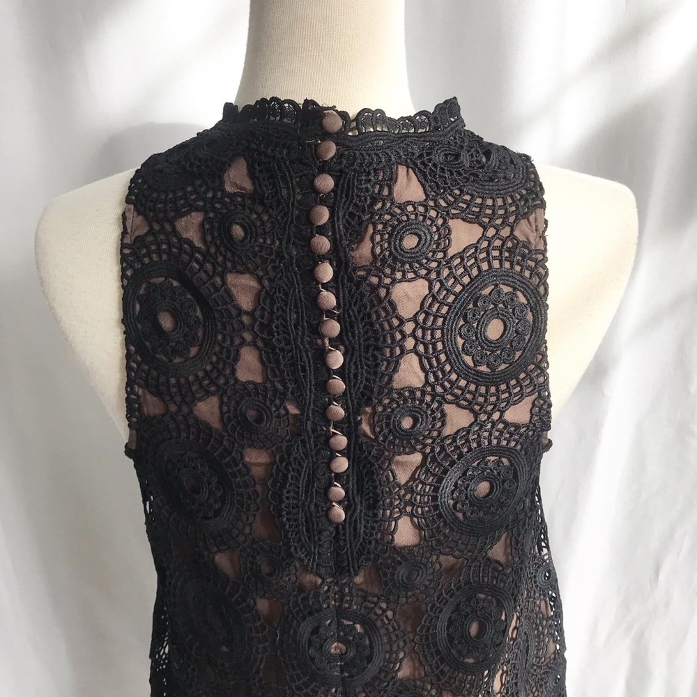 Free People black crochet layered dress Size 0 - Picture 7 of 10